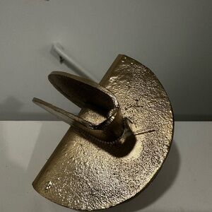 Abstract Gold Metal Sculpture Accent